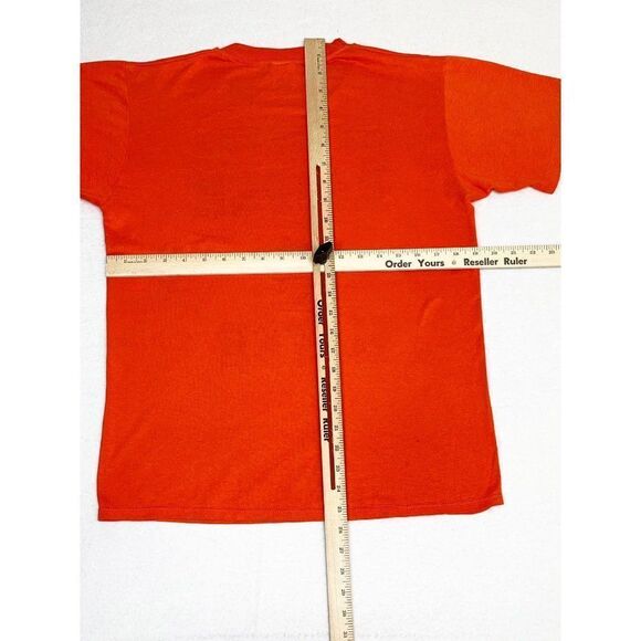 Vintage 80s NFL Broncos Raiders T-Shirt Orange Medium Single Stitch - Picture 5 of 8